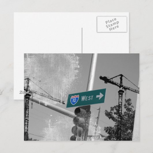 Freeway 10 West-Zeichen Postkarte (Vorne/Hinten)