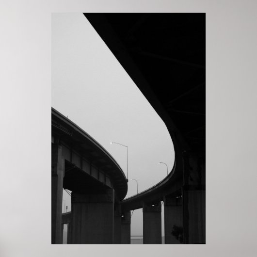Freeway Ramps in einem Nebelposter, drucken Poster (Vorne)