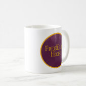 Freewrite Haus-Tasse mit lila Logo Kaffeetasse (VorderseiteRechts)