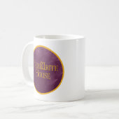 Freewrite Haus-Tasse mit lila Logo Kaffeetasse (Vorderseite Links)