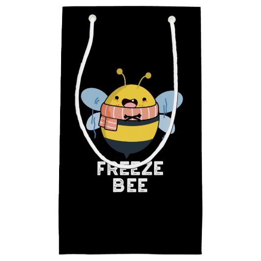Freeze Bee Funny Insect Bug Pun Dark BG Kleine Geschenktüte (Vorderseite)