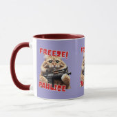 Freeze! Pawlice Funny Geschenk für Katzen Liebhabe Tasse (Links)