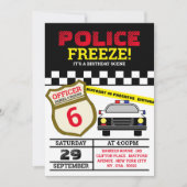 Freeze! Polizeibeamte Birthday Party Einladung (Vorderseite)