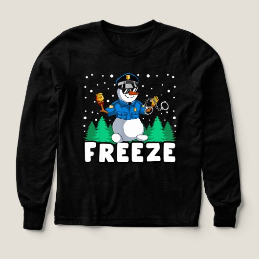 Freeze Snowman Police Christmas Pajama Funnt Poliz (Design Vorderseite)