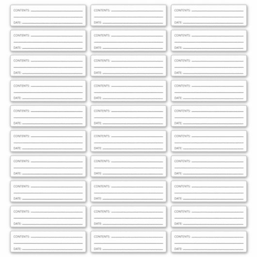 Freezer-Labels für benutzerdefinierte Datums- und Aufkleber (Vorderseite)