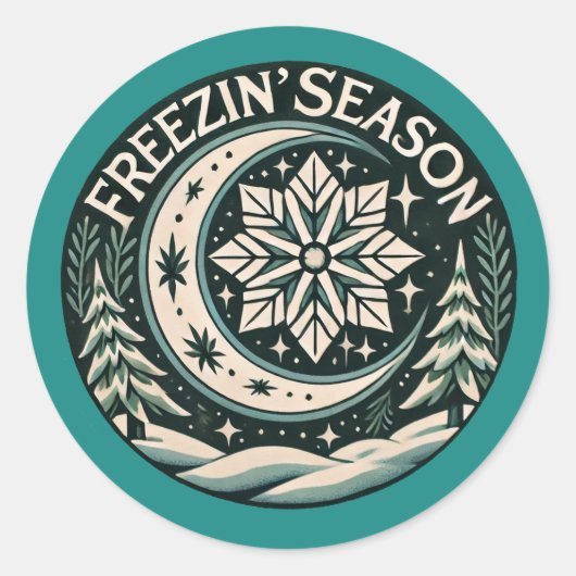 Freezin' Saison Runder Aufkleber (Vorderseite)