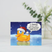 Freezing Santa Duck Feiertagspostkarte (Stehend Vorderseite)