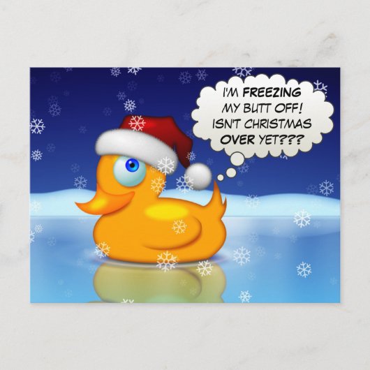 Freezing Santa Duck Feiertagspostkarte (Vorderseite)
