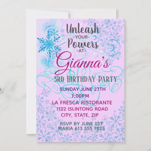 Freezing Snow Magic Invasion Einladung (Vorderseite)