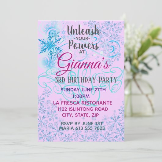 Freezing Snow Magic Invasion Einladung (Stehend Vorderseite)