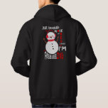 Freezing Snowman Funny Christmas Black Hoodie<br><div class="desc">Der sonnige,  eiskalte Schneemann auf einem schwarzen Hoodie für Männer. Nur weil meine Nase nicht rot ist,  ist es nicht gemein,  dass ich nicht friere. Großartige Weihnachtsgeschenkidee für Männer.</div>