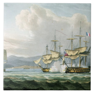 Fregatteaktion in Vizagapatam Straßen, vor Indien, Fliese
