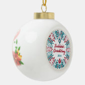 Frehlicher Grischtdaag, Pennsylvania Dutch Xmas Keramik Kugel-Ornament (Links)