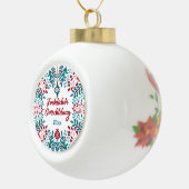 Frehlicher Grischtdaag, Pennsylvania Dutch Xmas Keramik Kugel-Ornament (Rechts)