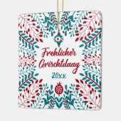 Frehlicher Grischtdaag, Pennsylvania Dutch Xmas Keramikornament (Links)