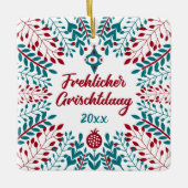 Frehlicher Grischtdaag, Pennsylvania Dutch Xmas Keramikornament (Vorderseite)