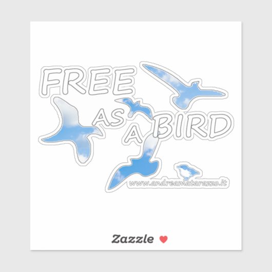 Frei als Vogel Aufkleber (Blatt)