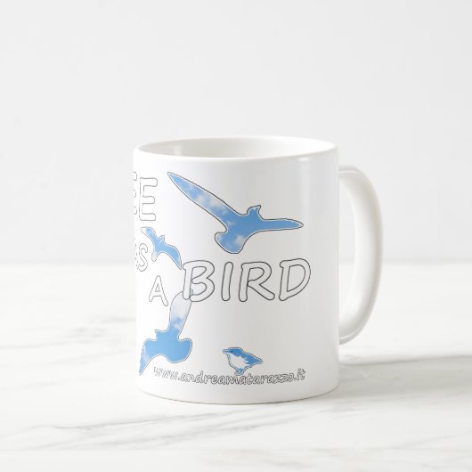 Frei als Vogel Kaffeetasse (VorderseiteRechts)