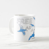 Frei als Vogel Kaffeetasse (Vorderseite Links)