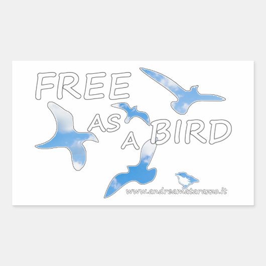 Frei als Vogel Rechteckiger Aufkleber (Vorderseite)