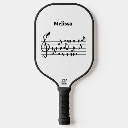 Frei als Vogel, Singvögel Schauspiel als musikalis Pickleball Schläger (Vorderseite)