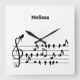 Frei als Vogel, Singvögel Schauspiel als musikalis Quadratische Wanduhr