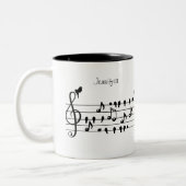 Frei als Vogel, Singvögel Schauspiel als musikalis Zweifarbige Tasse (Links)