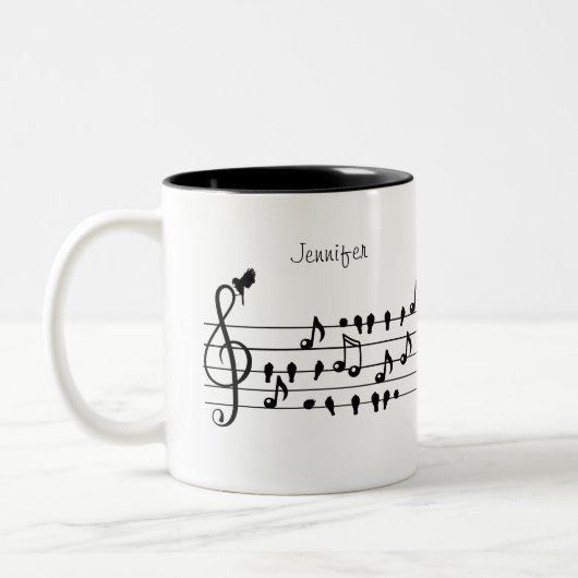 Frei als Vogel, Singvögel Schauspiel als musikalis Zweifarbige Tasse (Links)