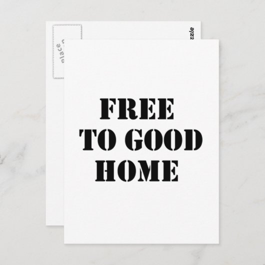 frei auf eine gute Zuhause Postkarte (Vorne/Hinten)