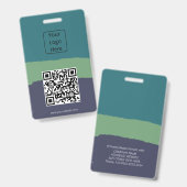 Frei bearbeitbare Farben QR-Code und Logo-ID-Abzei Ausweis (Vorder- & Rückseite)