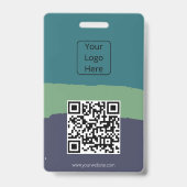 Frei bearbeitbare Farben QR-Code und Logo-ID-Abzei Ausweis (Vorderseite)