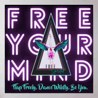 Frei dein Mind-freies Flamingo Inspo Poster