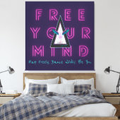 Frei dein Mind-freies Flamingo Inspo Poster Leinwanddruck (Insitu (Schlafzimmer))