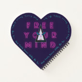 Frei deinen Geist frei Spirituosen Flamingo Herz g Notizblock (Rückseite)