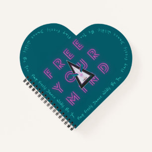 Frei deinen Geist frei Spirituosen Flamingo Herz g Notizblock