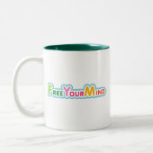 Frei deinen Geist Zweifarbige Tasse (Links)