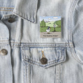 Frei-Durchstreifender Huhn-lustiger Cartoon Button (Beispiel)