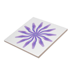 Frei fließende Blumen Pretty In Purple Blatt Kunst Fliese