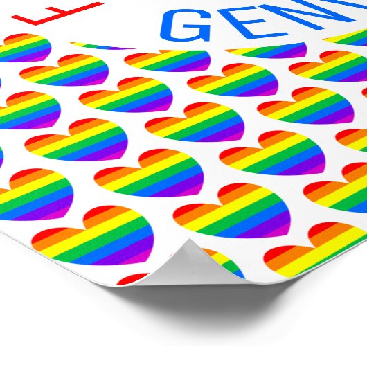 Frei Ihr Geschlecht, Regenbogenherz Poster (Ecke)