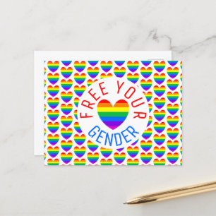 Frei Ihr Geschlecht, Regenbogenherz Postkarte