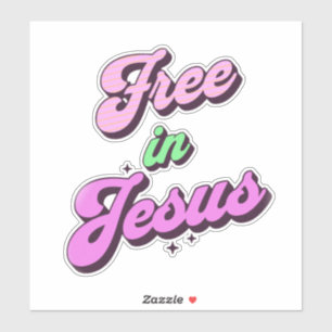 Frei in Jesus Retro Stil Inspiration Aufkleber