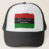 FREI INDEED Pan African JUNETEENTH Truckerkappe (Vorderseite)