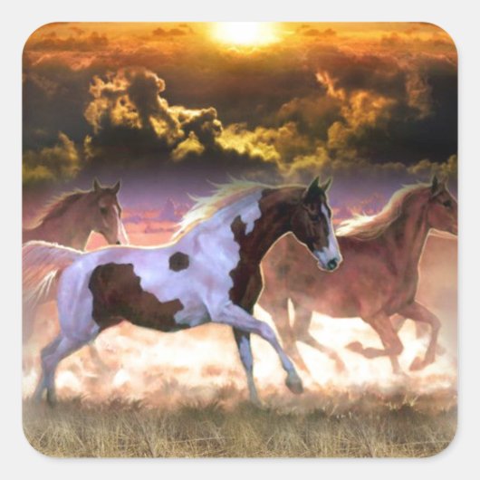 frei laufen quadratischer aufkleber (Vorderseite)