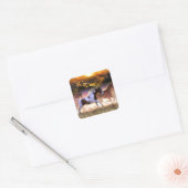 frei laufen quadratischer aufkleber (Umschlag)