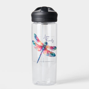 Frei leben - Künstlerische Libelle Trinkflasche