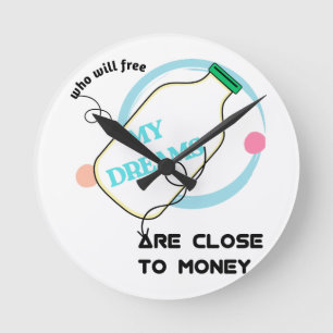 Frei meine Träume Runde Wanduhr