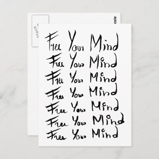 FREI! Motivierend Kalligraphie Postkarte (Vorne/Hinten)