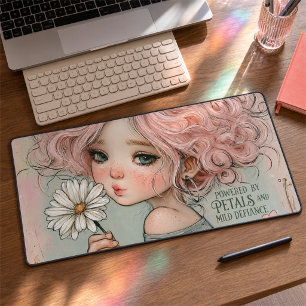 Frei nach dem Motto: Sassy Pink-Haired Daisy Girl  Schreibtischunterlage