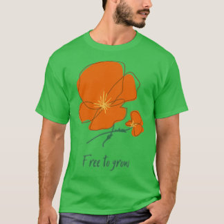 Frei nach Orange-Blume T-Shirt