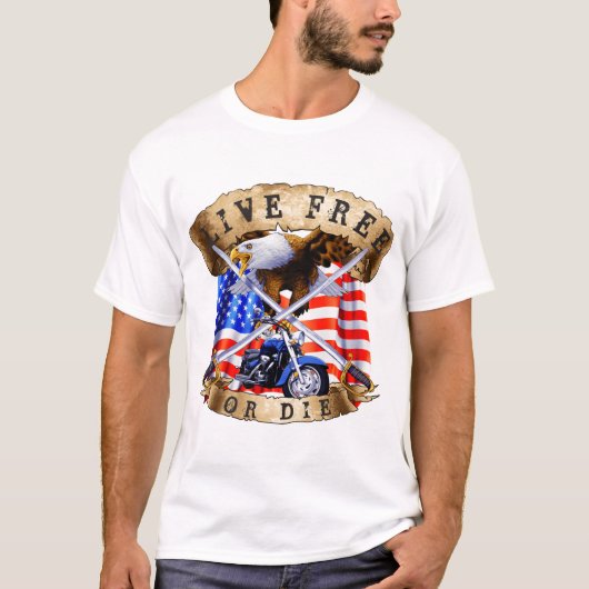 frei oder Die, Motorradpatt, Adler, T-Shirt (Vorderseite)